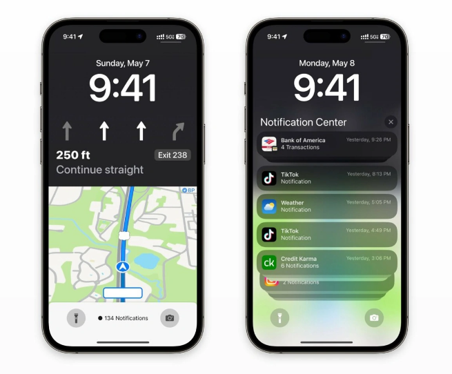 高密苹果维修服务分享iOS17锁屏地图导航半屏显示长什么样 